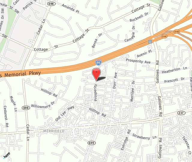 Location Map: 2710 Prosperity Ave Fairfax, VA 22031